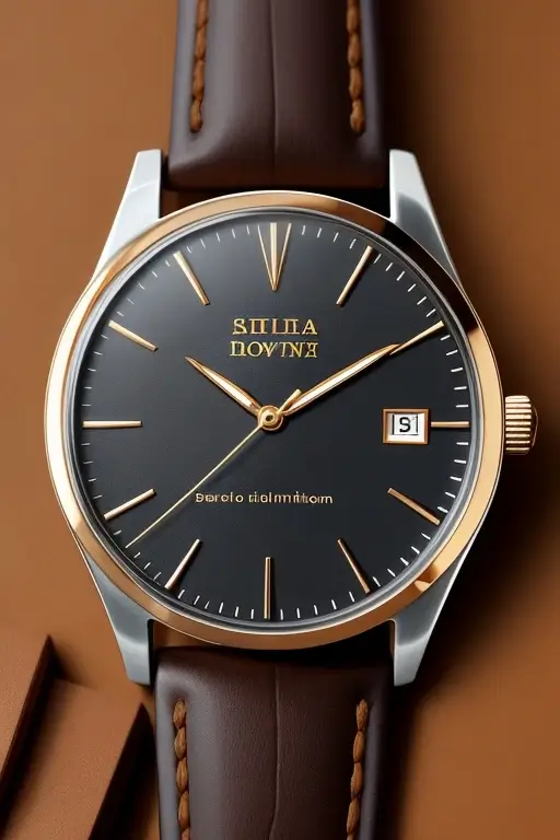 Reloj base azul plateado con tintes dorados, unisex