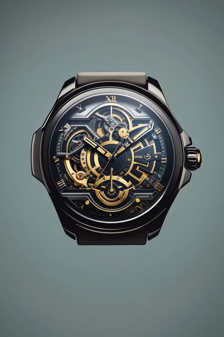 Reloj café con detalles dorados. Para Hombre