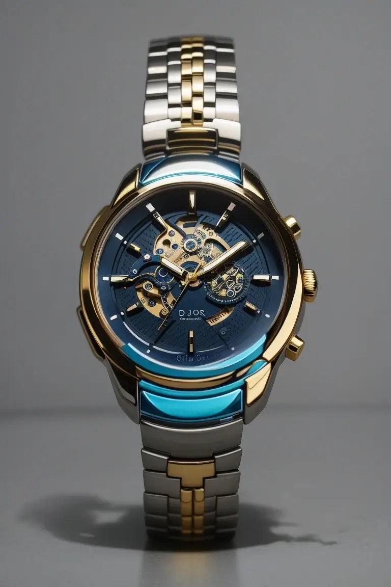 Reloj café con detalles dorados. Para Hombre