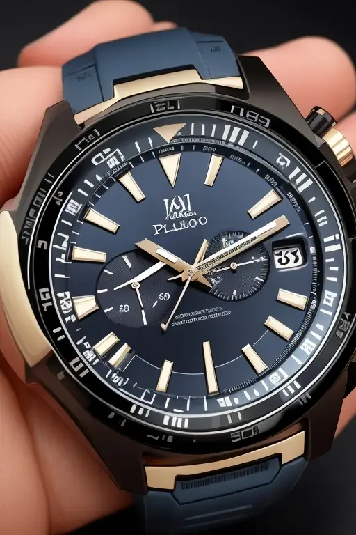 Reloj café con detalles dorados. Para Hombre